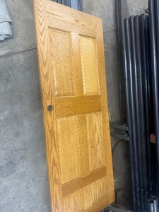 Solid 1-38 thick Oak Interior Wood Door, Honey Finished look, 80 x 30 with set of 3 hinges