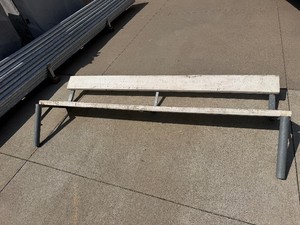 8 Long, Used White Plastic Bench, Assembled