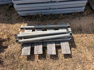 Six Galvanized Pipe Lock Down Rack Brackets (37 x 2 14 x 2 12)