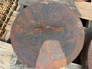 One 114LB, 2 Thick x 16 Diameter Steel Plate with Loop Attached. Ideal for Anchor Swim Rafts and Inflatable Toys