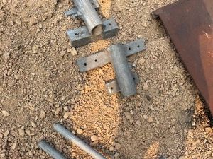 Dock Brackets with Vertical Pipe Sleeve and Set Screws, for 2 x 8 Wood Dock Frame Section