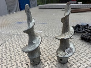 Two Cast Ironl Auger Tips fit 2 Inside Diameter Vertical Dock Pipe