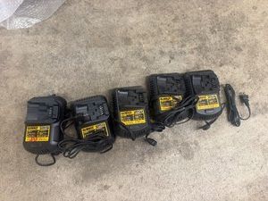 Five DCB101 DeWalt Chargers