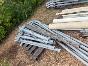18 wide by 24 long Galvanized Steel Boathouse Framework, with wood slat stampings. No Slats, 88s or Vinyl