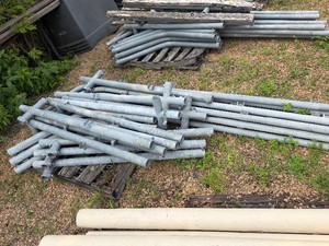 18 wide by 40 long Galvanized Steel Boathouse Framework, with wood slat stampings. No Slats, 88s or Vinyl