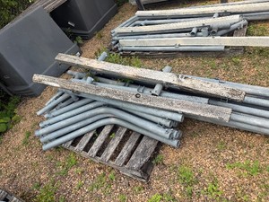 18 wide by 32 long Galv. Steel Boathouse Framework, with wood slat stampings. No Slats, 88s or Vinyl