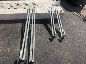 2 - 97Long and 2 - 57 Long, Double Galv 1-14 square, 316 wall tubes, support arms for lift install