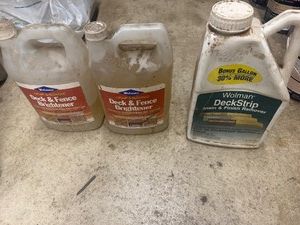 Partial Bottles of Deck and Fence Brightner and Remover