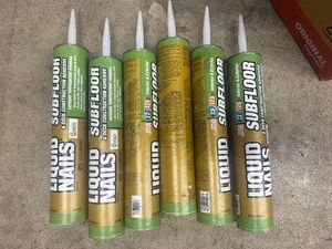 Six Tubes of Subfloor Liquid Nails - InteriorExterior - Deck and Construction Adhesive