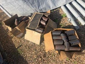 Three Boxes of 2 Bare Pipe, punched holes and saddle, cut for pipes welded at 90 degrees  (joins horizontal pipe to vertical pipe)
