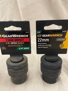 GearWrench 22mm 34-Inch Drive Impact Sockets (Lot of 2)