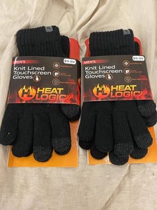 HeatLogic Mens Knit Lined Touchscreen Gloves (Lot of 2)