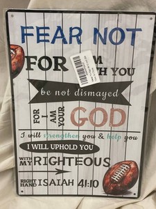 Faith Wall Sign - Fear Not, Isaiah 4110