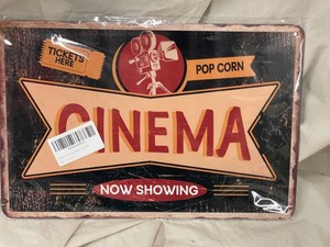 Vintage Cinema Popcorn Decorative Metal Sign