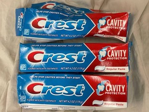 Crest Cavity Protection Regular Paste Fluoride Toothpaste 4.2 Oz (Lot of 3)
