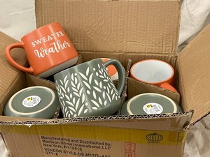 Harvest Ceramic Drinkware Assortment DG-M17FL-EAST (Lot of 6)