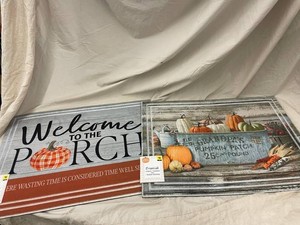 Fall Harvest IndoorOutdoor Doormat Set - Pumpkin Patch & Welcome Porch (Lot of 2)