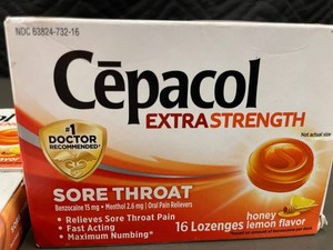 P3 - Cepacol Extra Strength Sore Throat Lozenges Honey Lemon Flavor (Lot of 2)