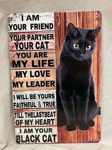 Black Cat Decorative Metal Sign