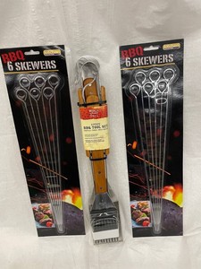 Box J - World Grill BBQ Tool Set & Kitchen Collection Skewers Mixed Lot