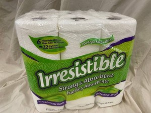 Irresistible 2-Ply Paper Towels 6 Mega Rolls 90 Sheets