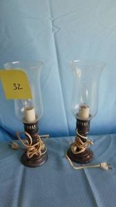 Pair of Sterling Silver Weighted Electric Lamps
