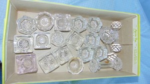 Clear Glass Salt Sellers and Knife Rests