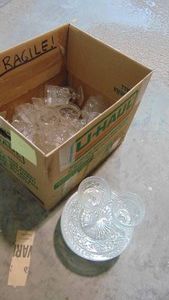 Box of Clear Luncheon Set and Glass Set