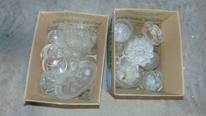 2- Boxes of Clear Glass Items