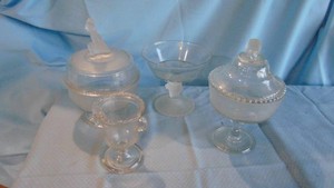 Early 1900s Figural Pressed Glass Containers