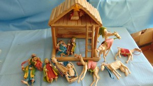 Vintage Corn Husk Nativity Set