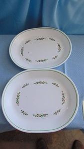 2-Correll Oval Christmas Platters
