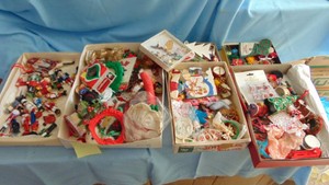 Several Boxes of Christmas Ornaments
