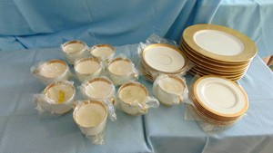 China Set with Gold Trim, Pretty