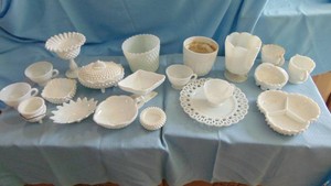 Large Selection of Milk Glass Pieces