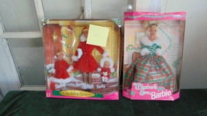 1999 Mattel #23617 Holiday Sisters and 1994 Mattel #13613 Winter Eve Barbie