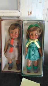 2-Vintage Girl Scout Dolls in Box