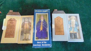 Hallmark George Washington, Benjamin Franklin Bicentennial Commemorative Doll and Montgomery Ward Benjamin Franklin Hero of American Revolution