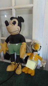 Vintage 20 Fabric Mickey and Vintage Joe Carioca Plush by Character Novelty