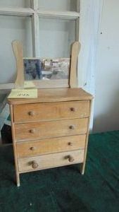 Vintage Wood Doll Chest 9x17x4