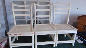 Set of 3 Vintage White Child Chairs