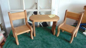 Handcrafted Wood Table and Chairs