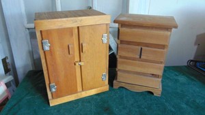 Ginny Wood and Cardboard Cabinet and Handcrafted Chest 14 Tall