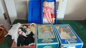 2-Fairytales Dolls Sleeping Beauty & United States, 4-Porcelain Dolls and Shirly Temple
