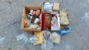 Several Boxes of Doll Wigs and Hair