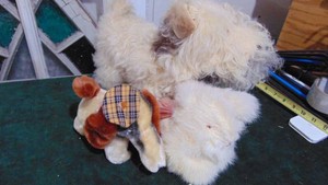 3- Vintage Stuffed Animals, 2 dogs and 1 bunny (Real Fur)