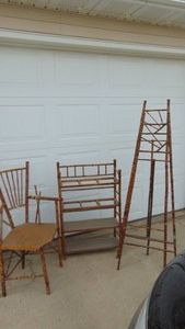 Bamboo Chair, Shelf and Easels