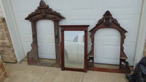3-Victrian Walnut Mirror Frames
