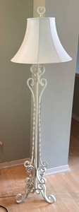 LR - Ornate White French Style Floor Lamp