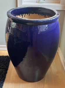 DR - Large Glossy Blue Ceramic Planter